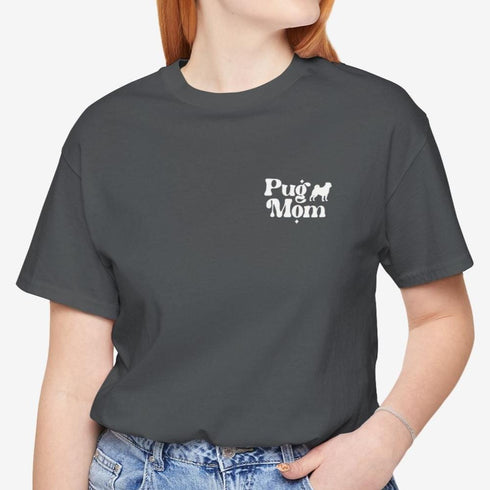 Pug Mom T- Shirt -  Retro Pug Shirt for Women